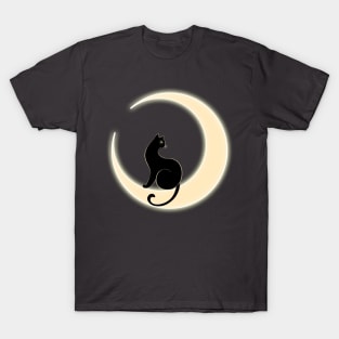 Night cat on the moon T-Shirt